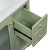 NicBex 30" Bathroom Vanity with Ceramic Sink, Bathroom Cabinet Storage with 1 Glass Cabinet Doors and Adjustable Shelf, 3 Drawers for Bathroom, Green - 4 of 4