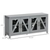 INFURNIC TV Stands and Consoles Modern Entertainment Center with Glass Doors, Adjustable Shelves and Cable Management, Gray, 54.3"*17.9"*7.5" - 4 of 4