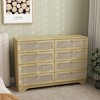 ORRD 8-Drawer Double Dresser, Boho Rattan Chest with Golden Handles, Wooden Dresser for Bedroom, Closet, or Living Room, Natural Finish - 4 of 4
