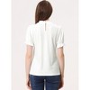 INSPIRE CHIC Women's Short Sleeve Velvet Keyhole Back Ruffle Mock Neck Shirt - 3 of 4