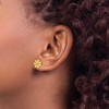 Chisel Stainless Steel Polished Yellow IP-plated with Crystal Flower Earrings - 3 of 4