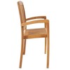 Stacking Patio Bench with Cushion 50.6" Solid Teak Wood - 4 of 4