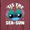 Women's - Lilo and Stitch - Tis the Sea-Sun Christmas Lightweight French Terry Wide Neck Long Sleeve Shirt - 2 of 4