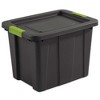 Sterilite Tuff1 Multipurpose 18 Gallon Stackable Plastic Storage Container Organizational Tote Bin with Secure Latching Lids, Flat Gray (6 Pack) - image 2 of 4