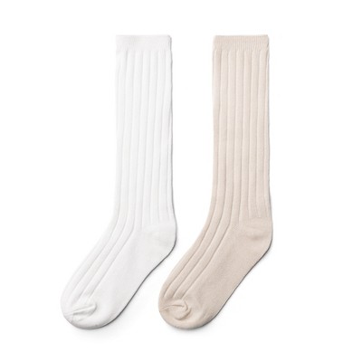 Goumikids 2pk organic cotton kids knee-high socks - L - neutral
