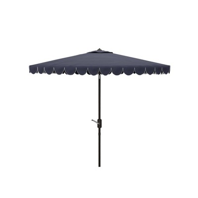 7.5' Square Venice Crank Umbrella Navy/White - Safavieh