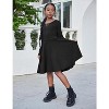 Arshiner Girls Long Sleeve Stretchy Dress A line Twirly Skater School Party Dress Black 120 - 4 of 4