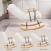 VECELO Upholstered Teddy Fabric Rocking Chair Modern Lounge Rocker Recliner with Adjustable Backrest, Padded Seat White/Pink - 4 of 4