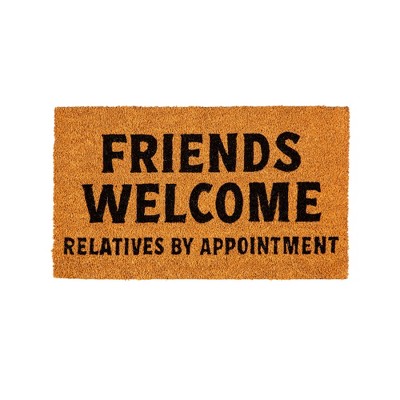 28" x 16" Nature Coir Mat, Friends Welcome