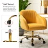 Alex Velvet Height-adjustable Swivel Task Office Chair with Channel-tufted Back and Gold Metal Base | Karat Home - 4 of 4