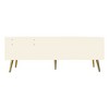 Alilang 54.30 inch Mid-Century Modern Entryway Bench with Storage Cabinet and Gold Metal Legs-Antique White - 4 of 4