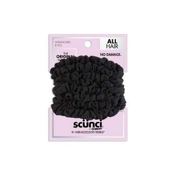 scünci No Damage Knit Scrunchies - Black - All Hair - 8pcs