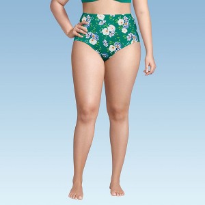 Lands' End Women's Sculpting Suit Chlorine Resistant Targeted Control Retro High Waisted Bikini Swim Bottoms - 1 of 3