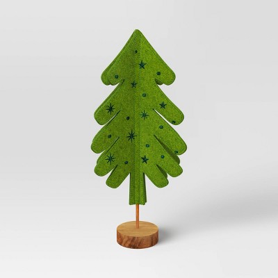 14.5" Embroidered Felt Christmas Tree Sculpture - Wondershop™ Light Green