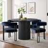 5-Piece Round Dining Table Set, Modern Pedestal Table and Upholstered Fabric Dining Chairs with Metal Legs, Kitchen Dining Set for 4-Maison Boucle - 2 of 4