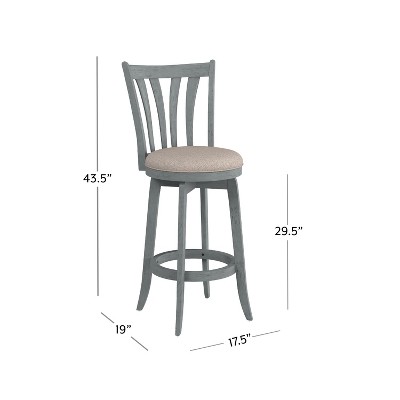 Savana 30" Blue Wirebrush Cream Swivel Wood Barstool