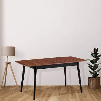 62.99" Lanae Dining Table Natural Black Finish - Acme Furniture