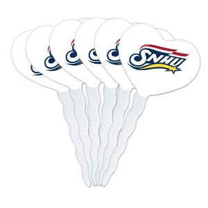 Southern New Hampshire University Primary Logo Heart Love Cupcake Picks Toppers Decoration Set of 6 - 1 of 4
