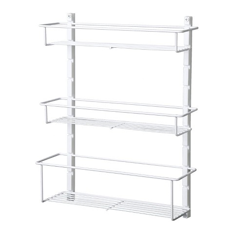ClosetMaid Adjustable 3 Shelf Spice Rack Organizer Kitchen Pantry Storage for Cabinet Door or Wall Mount with Metal Shelves, White