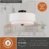 VAXCEL Burnaby Mid-Century Modern Semi Flush Mount Ceiling Light White Linen Drum Shade - 4 of 4