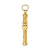 Black Bow Jewelry Men's 14k Yellow Gold Hollow 3D Reversible Textured Cross Pendant - 2 of 4
