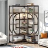 Kumasinova Book Shelf with 7-Tier Open Storage Shelves,Modern L-Shaped Bookcase Display Rack Floor Standing for Office,Living Room,Bedroom,Brown - 2 of 4