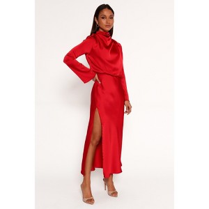 Petal and Pup Kristyn Long Sleeve Midi Dress - Red XS - 1 of 4