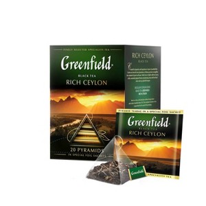 Greenfield Rich Ceylon Black Tea 20 Pyramid Tea Bags, 40g - Quality Ceylon Tea | Aromatic & Flavorful Blend - 1 of 1