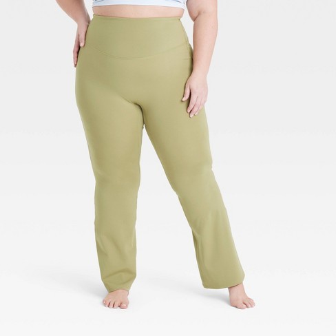Women's Brushed Sculpt Ultra High-rise Flare Leggings - All In Motion™  Olive Green 1x : Target