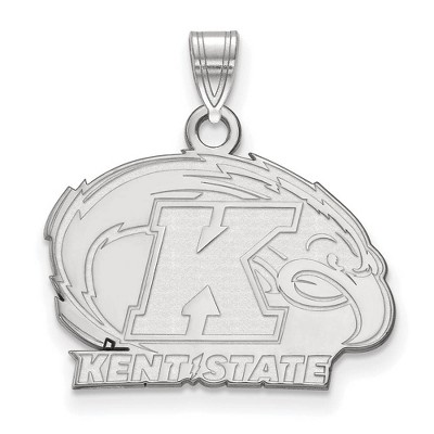 Black Bow Jewelry 14k White Gold Kent State Golden Flashes NCAA Small Pendant