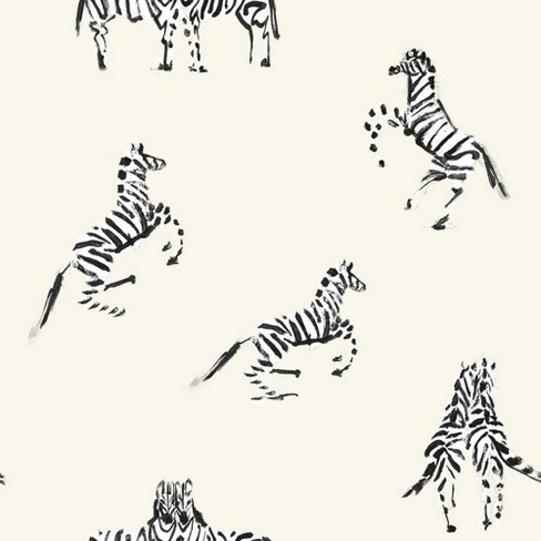 Tempaper Zebras In Love Peel And Stick Wallpaper Waverly White