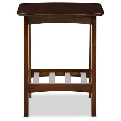 Scandinavian Mid-Century Modern Dark Walnut Square End Table