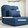 NicBex Convertible Sleeper Chair,Modern Folding Sofa Bed with Metal Frame,Modern Couches with Pillows  for Living Room,Dark Blue - 4 of 4