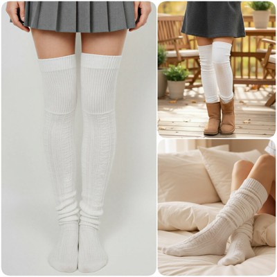 Wrapables Women's Winter Knit Over the Knee Thigh High Boot Socks - image 5