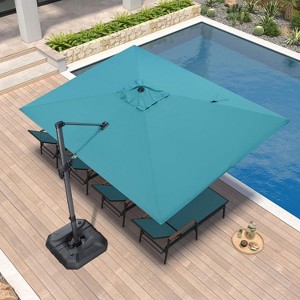 PURPLE LEAF 9' X 11.5' Patio Umbrella Outdoor Cantilever Rectangle Umbrella Aluminum Umbrella with 360-degree Rotation for Garden Pool Patio - 1 of 4
