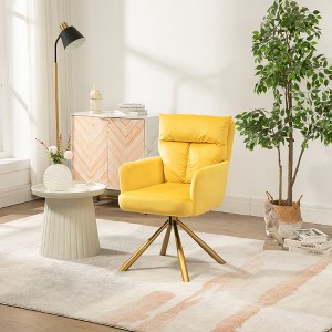 Lycvki Velvet Contemporary High-Back Upholstered Swivel Accent Chair - 1 of 4
