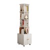 MOEPISY Rotating Bookshelf, 360 Degree Display 5 Tier Corner Bookshelf with Drawer for Small Space, Floor Standing Bookcase - 3 of 4