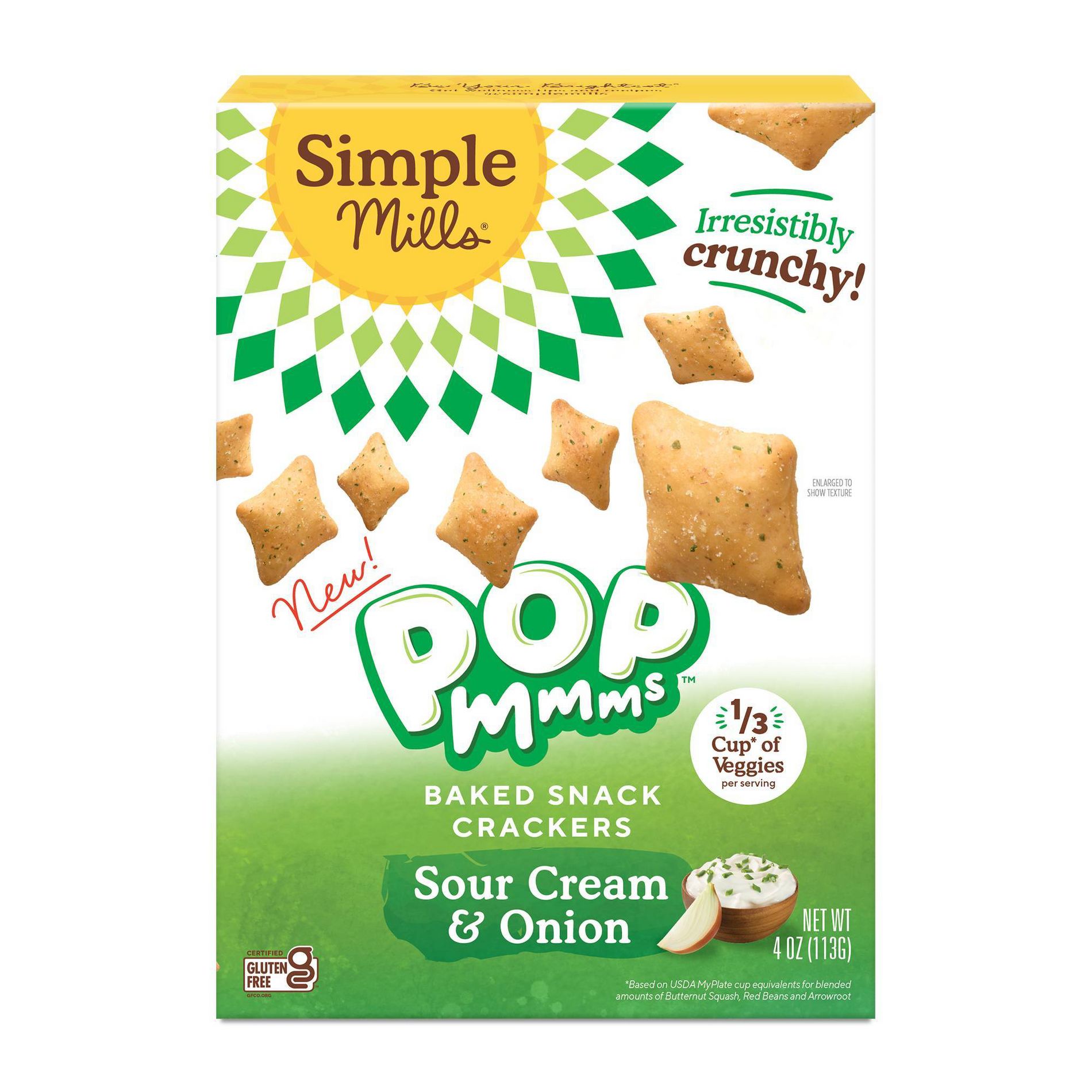 Simple Mills Crackers Pop Mmms Sour Cream & Onion - 4oz
