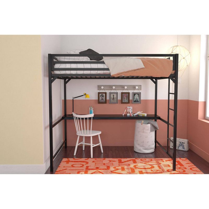 Twin Max Kids&#39; Metal Loft Bed with Desk Black - Room &#38; Joy, 5 of 11