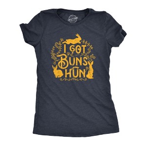 Womens I Got Buns Hun T Shirt Funny Holiday Sunday Bunny Rabbit Joke Tee For Ladies - Crazy Dog Women's T Shirt - 1 of 4