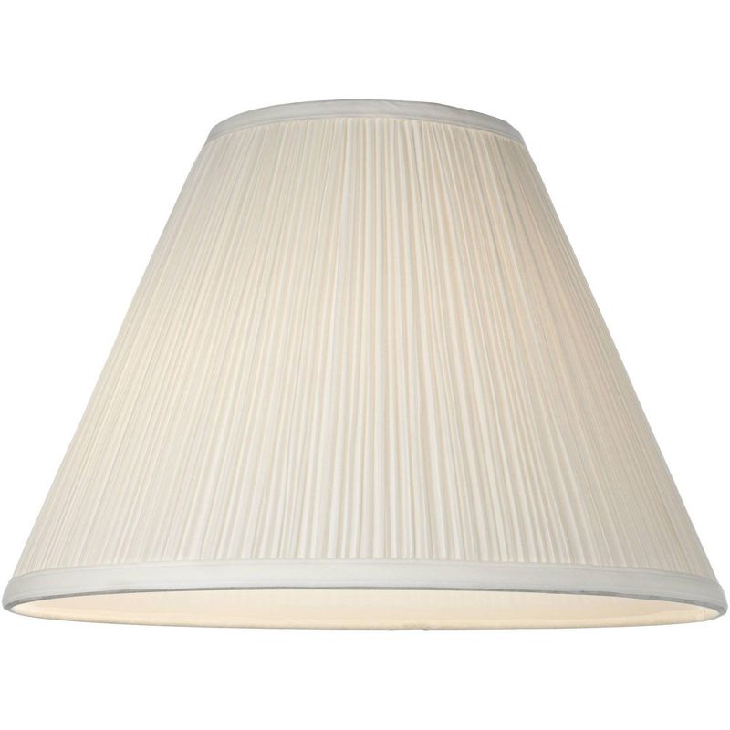 Springcrest Set of 2 White Pleated Medium Empire Lamp Shades 6.5" Top x 15" Bottom x 11" High (Spider) Replacement with Harp and Finial, 4 of 9