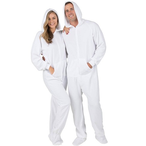 Fleece footed pajamas for adults sale