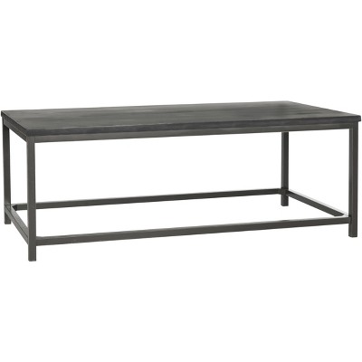 Distressed Black Pine Wood Rectangular Coffee Table