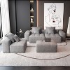Whisen Modern Oversized Modular Sectional Sofa with 2 Ottoman, 2 Seat Sparkling Chenille Fabric and 4 Pillows, 4-Piece DIY Combination - 2 of 4