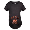 Maternity Son Of A Witch T Shirt Funny Halloween Jack-o-lantern Pregnancy Tee - Crazy Dog Maternity T Shirt - 3 of 4