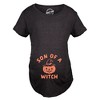 Maternity Son Of A Witch Tshirt Funny Halloween Jack-o-lantern Pregnancy Tee - Crazy Dog Maternity T Shirt - 3 of 4