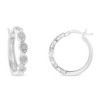 Haus of Brilliance Silver 1/10 Cttw Miracle-Set Diamond Infinity Swirl Hoop Earrings - 2 of 4