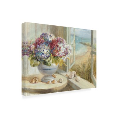 Trademark Fine Art -Danhui Nai 'Coastal Hydrangea' Canvas Art