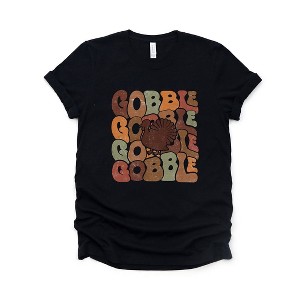 Simply Sage Market Women's Gobble Turkey Short Sleeve Graphic Tee - 1 of 4
