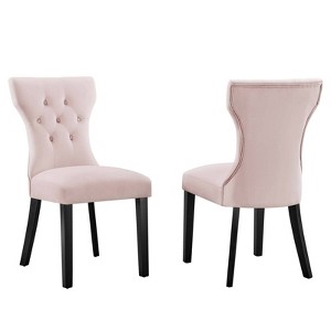 Set of 2 Silhouette Performance Velvet Dining Chairs - Modway - 1 of 4